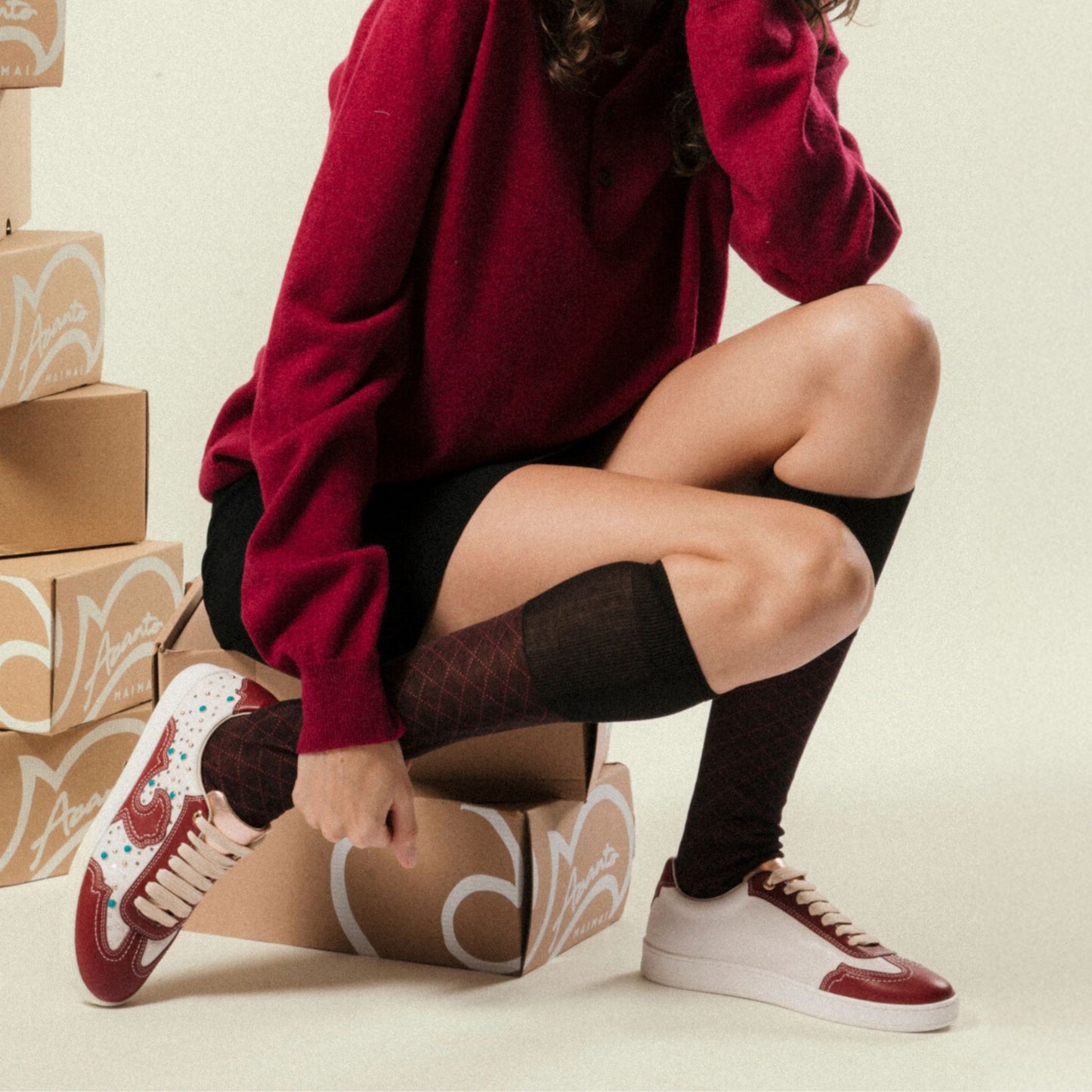 Acanto Tex Ivory Red Cherry